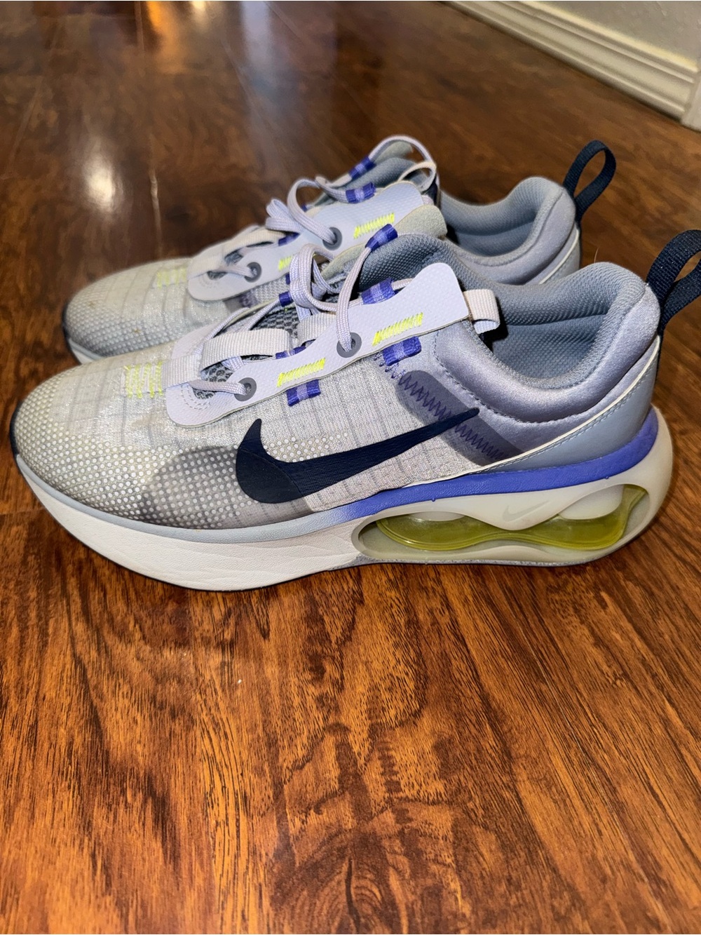 Nike Kids Gray & Navy Sneakers with Purple Accents